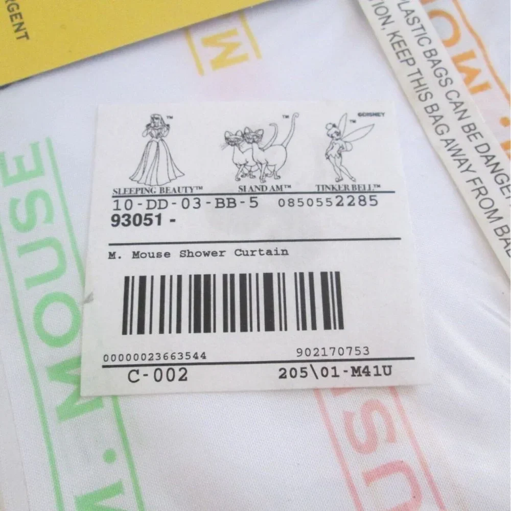 Mickey Mouse Shower Curtain Disney Character Polyester Fabric 72 x 72
